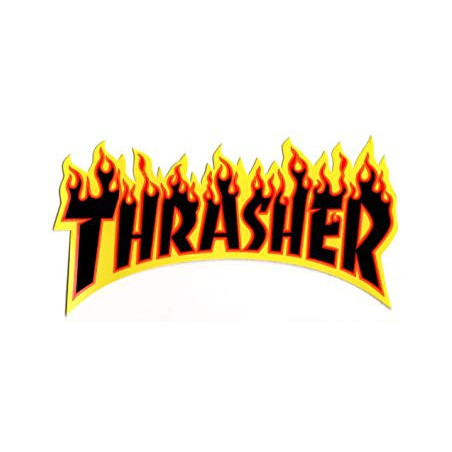 Autocollant Thrasher Flamme Logo Noir