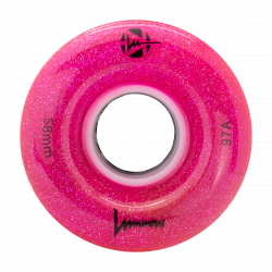 Led Quad Wheels 58mm Glitter Pink x4 LUMINOUS