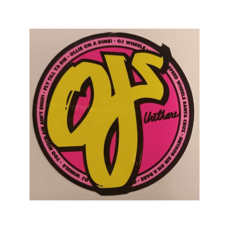 OJ Wheels pink Logo Sticker