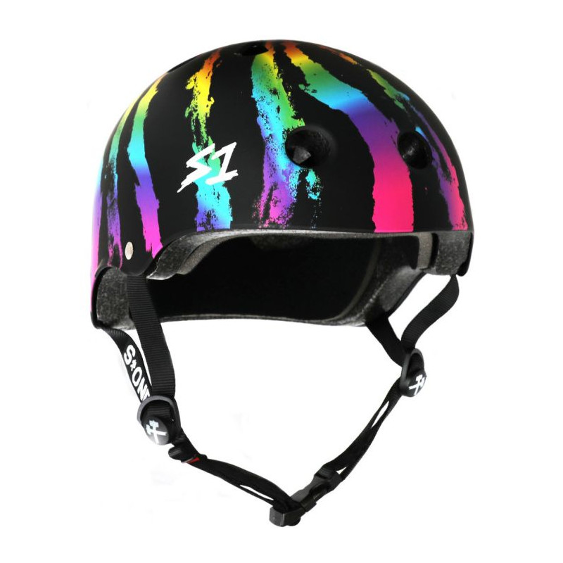 S-ONE helmet LIFER Black Matte rainbow swirl